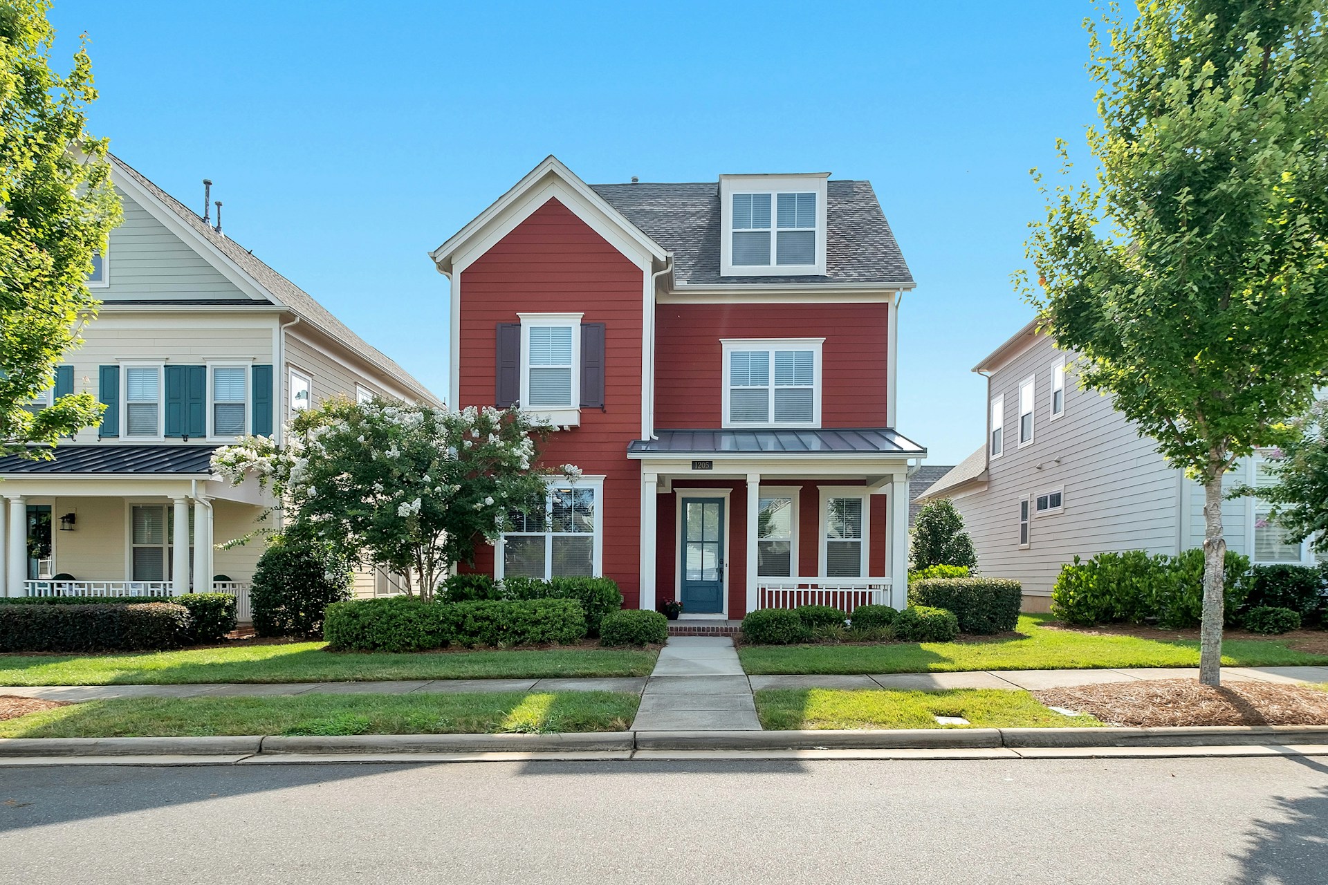 A single-family house seen from the street