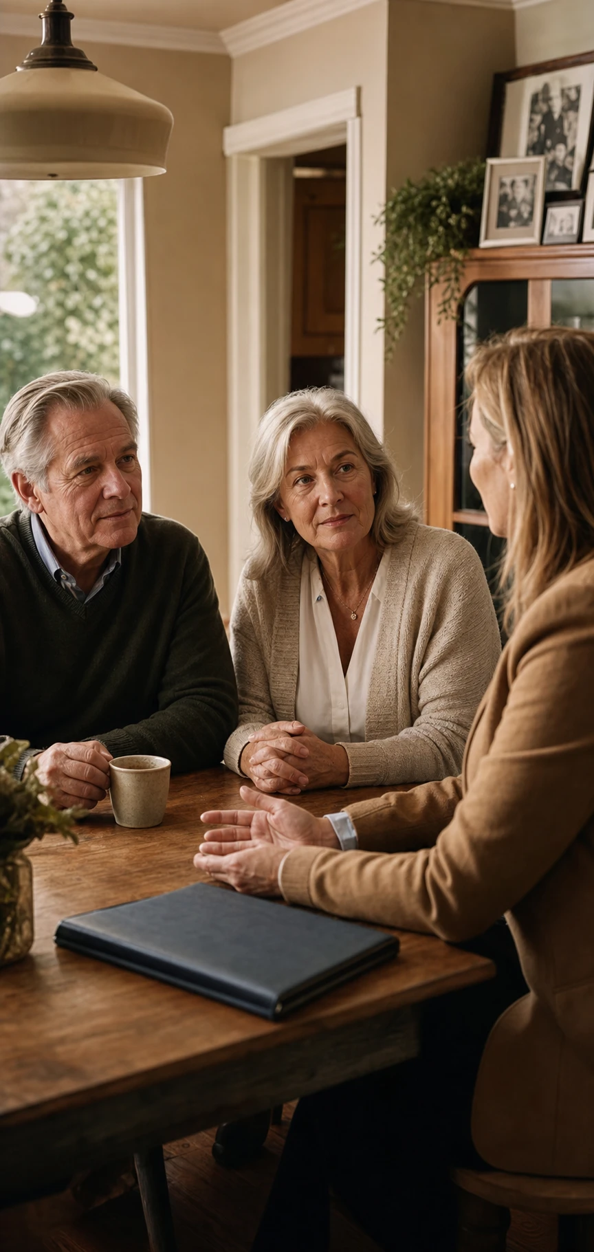 Homeowners speaking with a trusted property professional